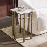 Jasmine End Table, Moonstone White-Furniture - Accent Tables-High Fashion Home