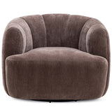 Jasmine Upcycled Swivel Accent Chair, Chocolate-Furniture - Chairs-High Fashion Home