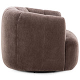 Jasmine Upcycled Swivel Accent Chair, Chocolate-Furniture - Chairs-High Fashion Home