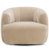 Jasmine Upcycled Swivel Accent Chair, Oat-Furniture - Chairs-High Fashion Home