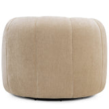 Jasmine Upcycled Swivel Accent Chair, Oat-Furniture - Chairs-High Fashion Home