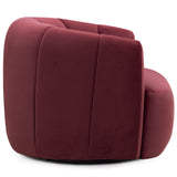 Jasmine Velvet Swivel Accent Chair, Berry Red-Furniture - Chairs-High Fashion Home