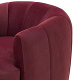 Jasmine Velvet Swivel Accent Chair, Berry Red-Furniture - Chairs-High Fashion Home