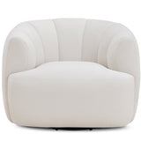 Jasmine Velvet Swivel Accent Chair, Cream-Furniture - Chairs-High Fashion Home