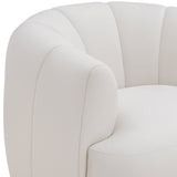 Jasmine Velvet Swivel Accent Chair, Cream-Furniture - Chairs-High Fashion Home