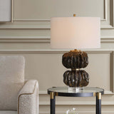 Jaudon Stacked Table Lamp, Chocolate