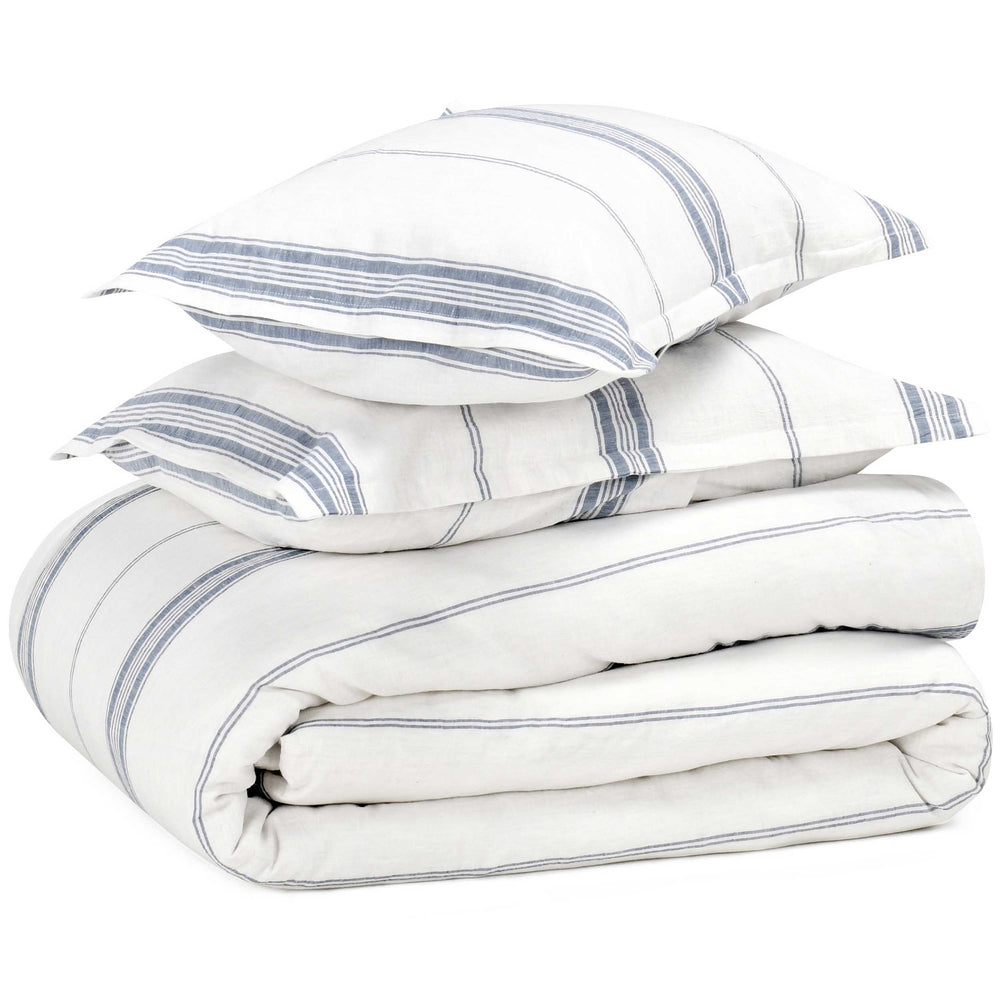 Jayson Duvet Set, Blue Stripe-Accessories-High Fashion Home