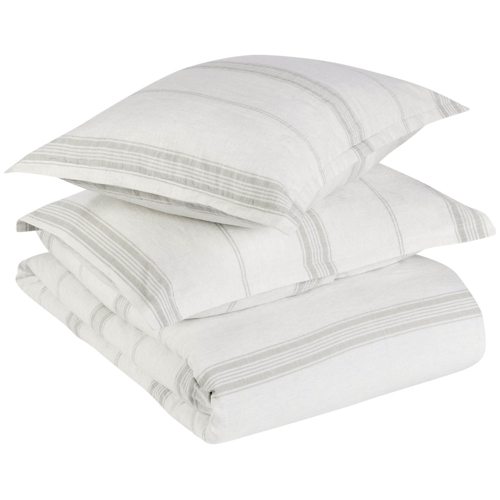 Jayson Duvet Set, Gray Stripe-Accessories-High Fashion Home
