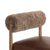 Jazelle Leather Bar & Counter Stool, Taupe Shearling/Havana Brown by Four Hands-Furniture - Dining-High Fashion Home