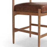 Jazelle Leather Bar & Counter Stool, Taupe Shearling/Havana Brown by Four Hands-Furniture - Dining-High Fashion Home