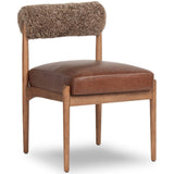 Jazelle Leather Dining Chair, Taupe Shearling, Set of 2 by Four Hands