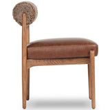 Jazelle Leather Dining Chair, Taupe Shearling, Set of 2 by Four Hands