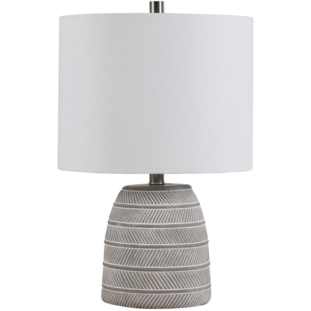 Jeff Table Lamp, White Etching-Lighting-High Fashion Home