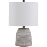 Jeff Table Lamp, White Etching-Lighting-High Fashion Home