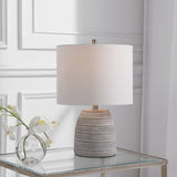 Jeff Table Lamp, White Etching-Lighting-High Fashion Home