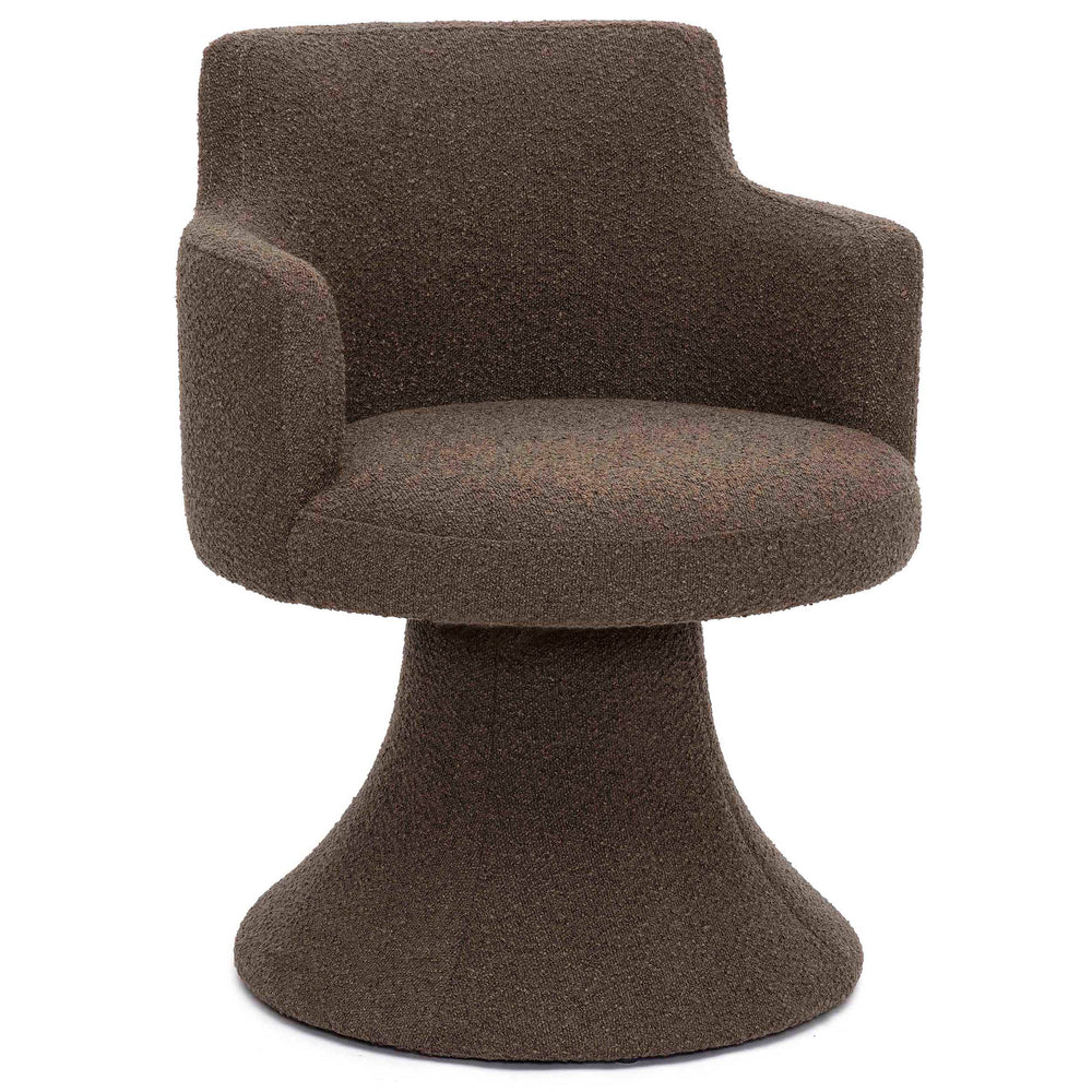 Jeffree Swivel Dining Chair, Chocolate Brown-Furniture - Chairs-High Fashion Home