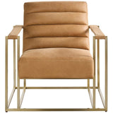 Jensen Leather Chair, Winchester Sandstone-Furniture - Chairs-High Fashion Home