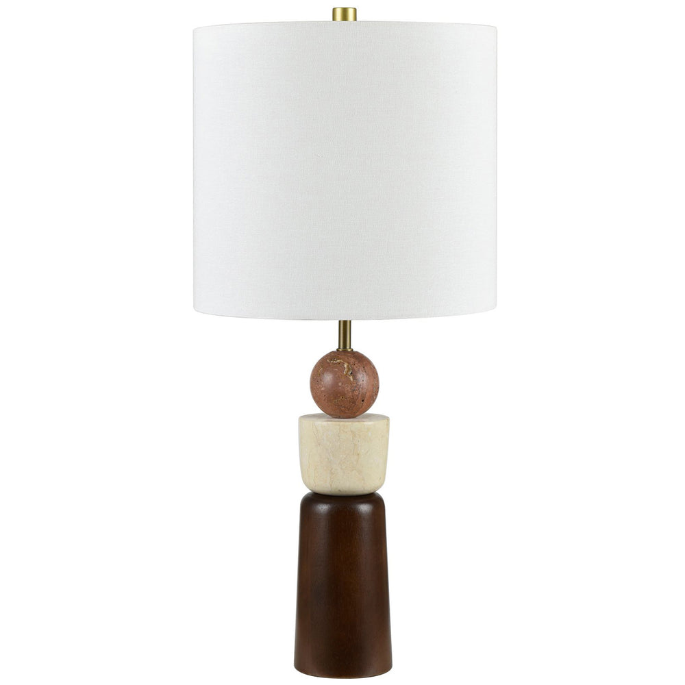 Jessamie Marble Table Lamp, Brown/Cream-Lighting-High Fashion Home