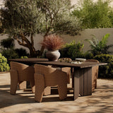 Joette Outdoor Dining Table, Stained Saddle Brown