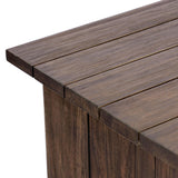 Joette Outdoor End Table, Stained Saddle Brown