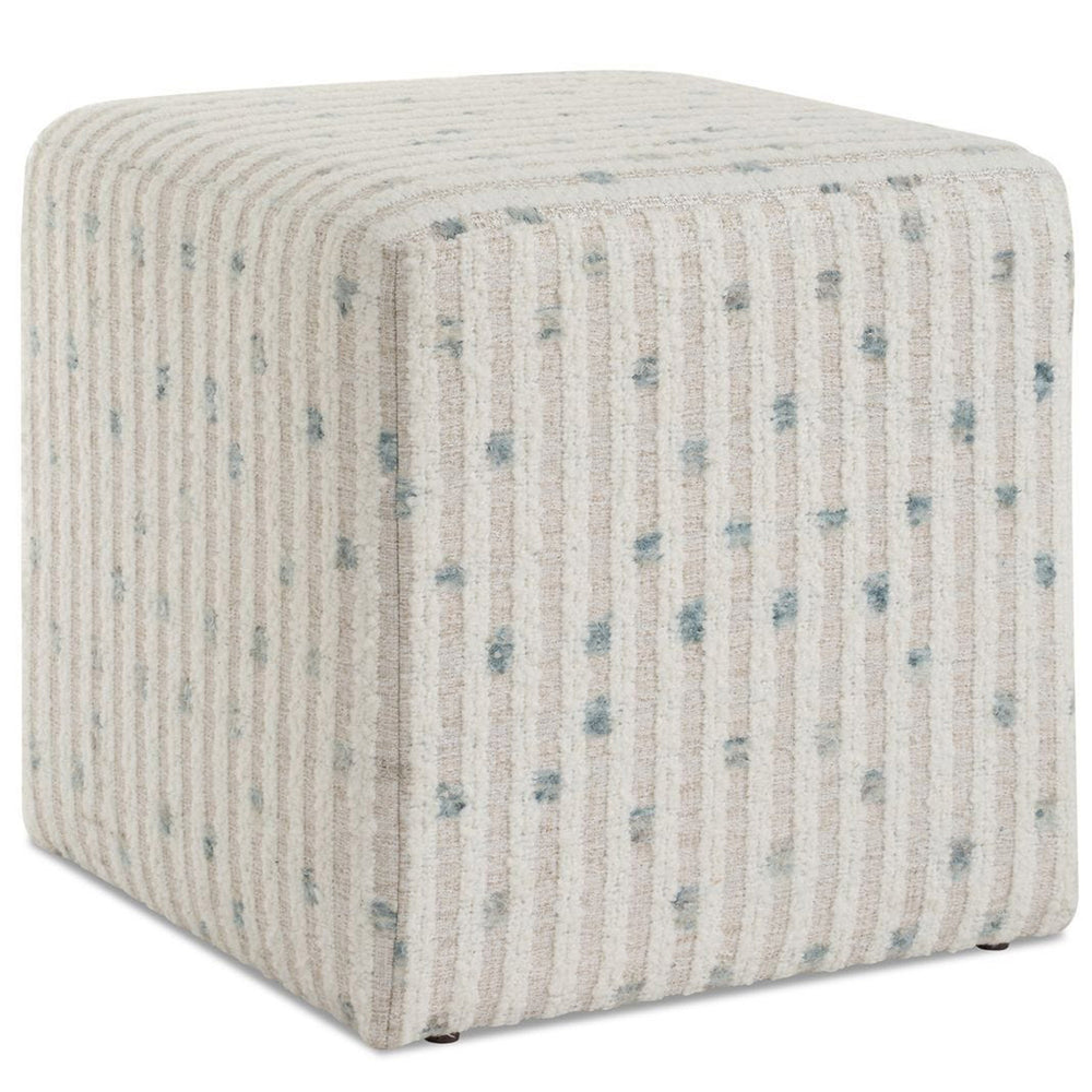 Joie Ottoman, Sea Blue-Furniture - Benches-High Fashion Home