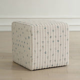Joie Ottoman, Sea Blue-Furniture - Benches-High Fashion Home