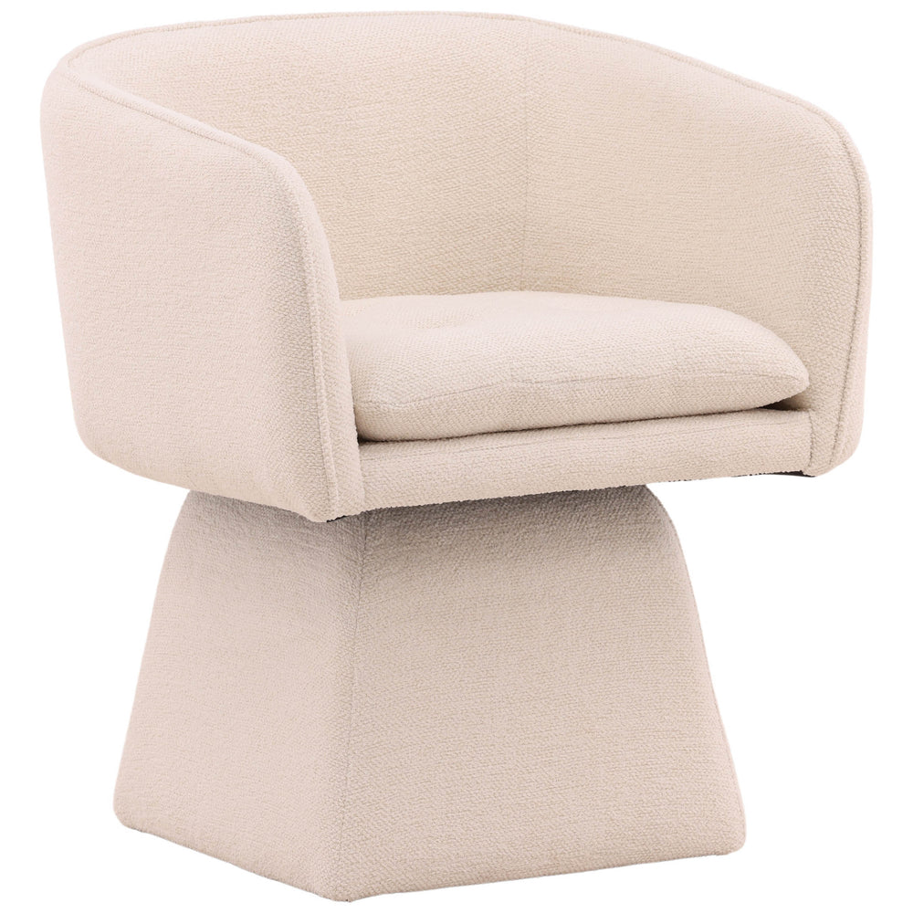 Jonie Swivel Dining Chair, Cream-Furniture - Dining-High Fashion Home