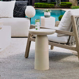 Joppa Outdoor Accent Table, Warm White-Furniture - Accent Tables-High Fashion Home