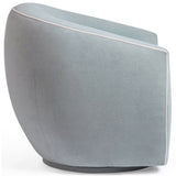 Jordan Contrast Piping Swivel Chair, Baby Blue/Cream