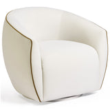 Jordan Contrast Piping Swivel Chair, Chocolate Brown/Cream