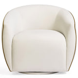 Jordan Contrast Piping Swivel Chair, Chocolate Brown/Cream