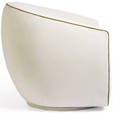 Jordan Contrast Piping Swivel Chair, Chocolate Brown/Cream