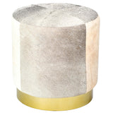 Jordan Small Ottoman, Frosted Hide-Furniture - Chairs-High Fashion Home