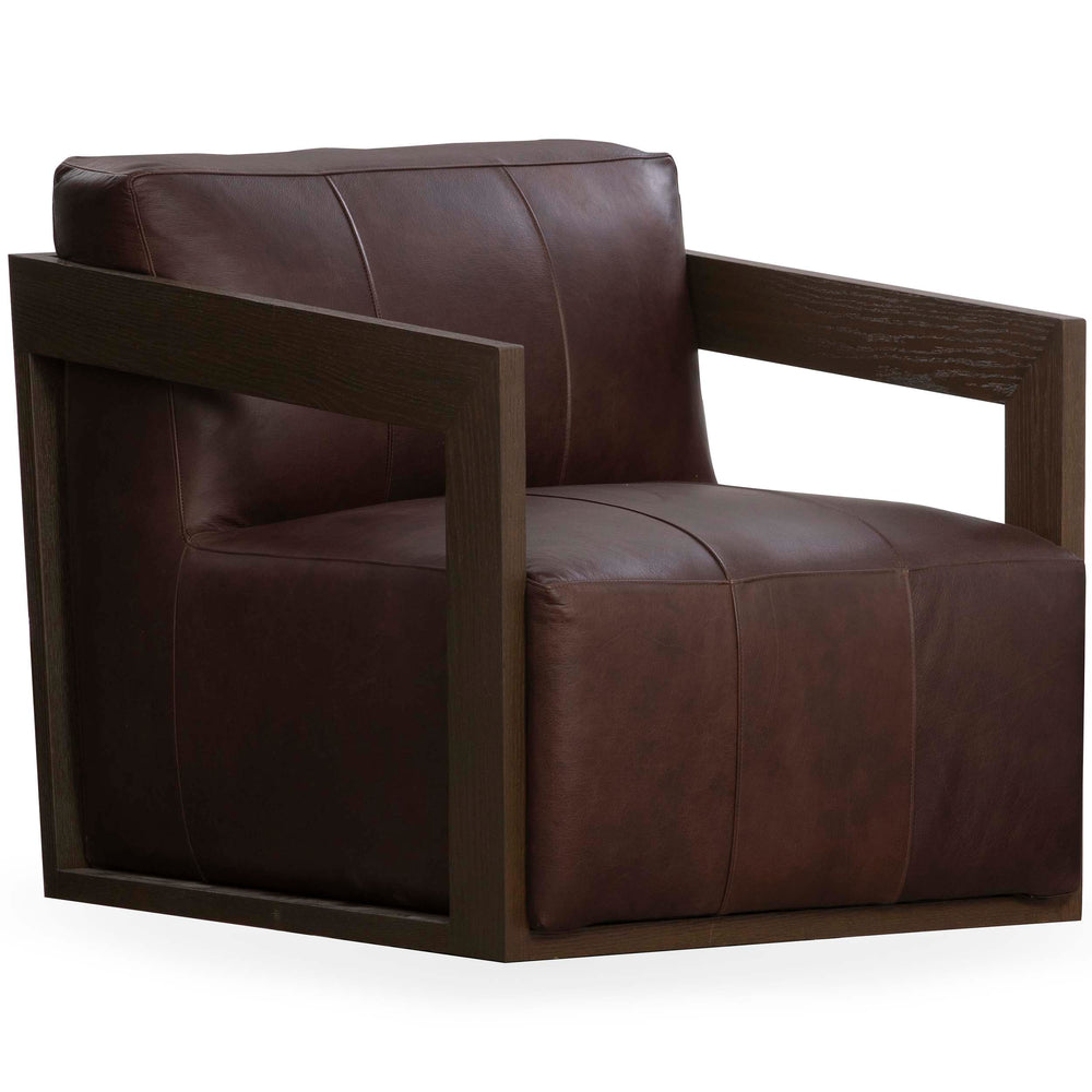 Joseph Leather Swivel Chair, Brown-Furniture - Chairs-High Fashion Home