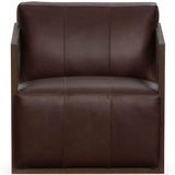 Joseph Leather Swivel Chair, Brown-Furniture - Chairs-High Fashion Home