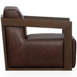 Joseph Leather Swivel Chair, Brown-Furniture - Chairs-High Fashion Home