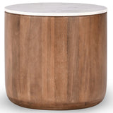 Josie End Table, White Marble-Furniture - Accent Tables-High Fashion Home