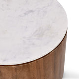 Josie End Table, White Marble-Furniture - Accent Tables-High Fashion Home