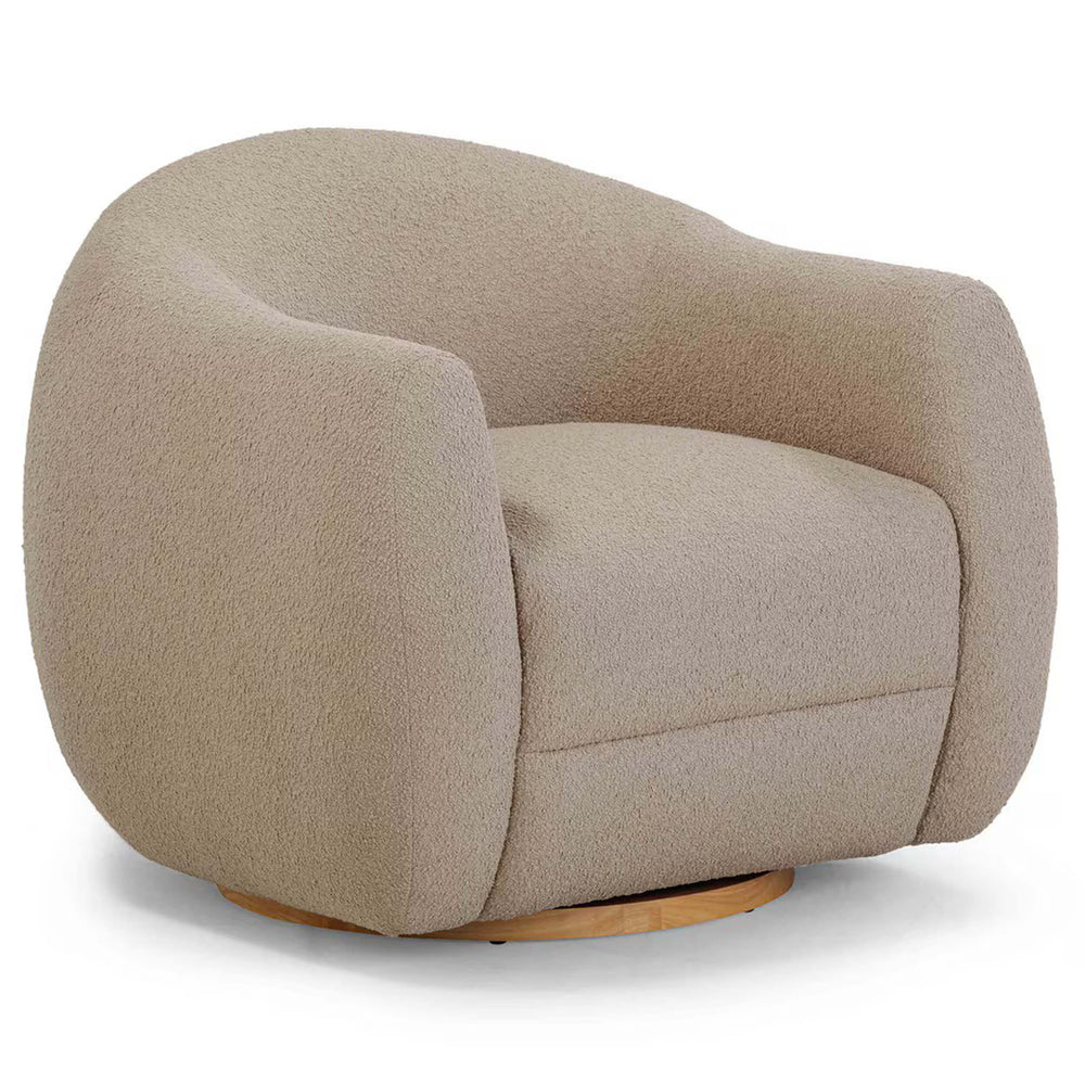 Judy Swivel Chair, Light Brown-Furniture - Chairs-High Fashion Home