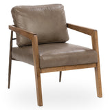 Julia Leather Accent Chair, Truffle Brown-Furniture - Chairs-High Fashion Home