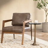 Julia Leather Accent Chair, Truffle Brown-Furniture - Chairs-High Fashion Home