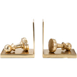 Julian Chess Bookends, Gold, Set of 2-Accessories-High Fashion Home