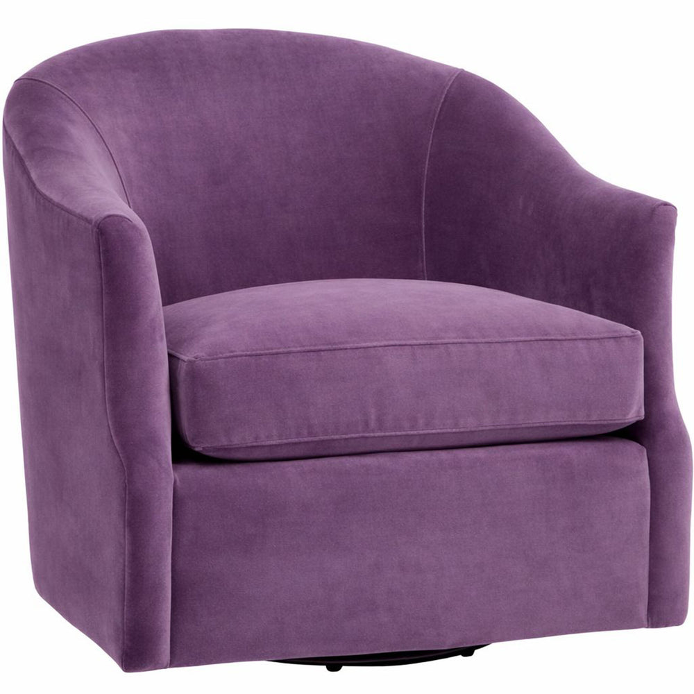 Julie Swivel Chair, Vance Amethyst