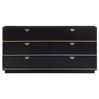 Julieta 6 Drawer Dresser, Black-Furniture - Storage-High Fashion Home