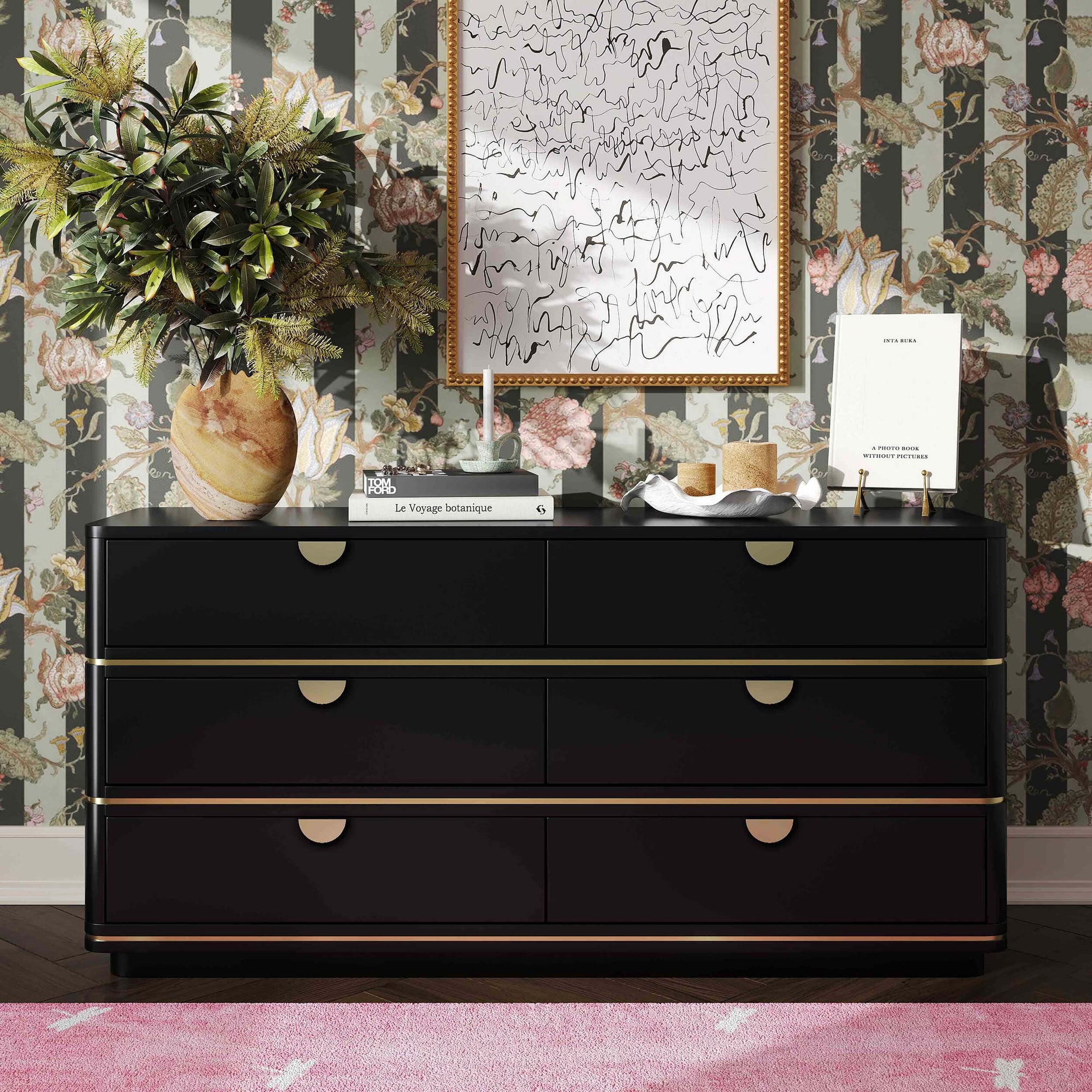 Julieta 6 Drawer Dresser, Black High Fashion Home Julieta 6 Drawer Dresser, Black High Fashion Home