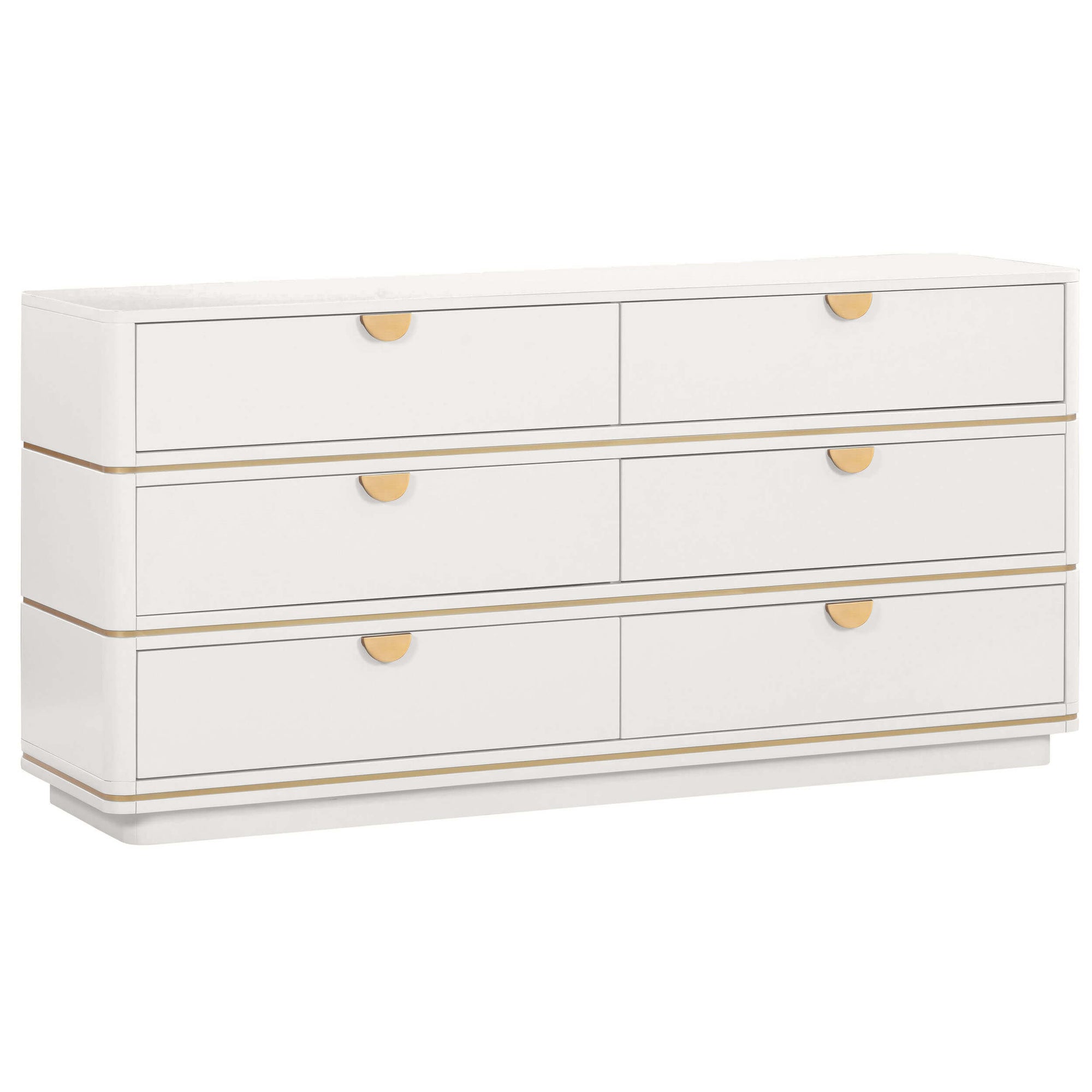 Julieta 6 Drawer Dresser, Cream High Fashion Home Julieta 6 Drawer Dresser, Cream High Fashion Home
