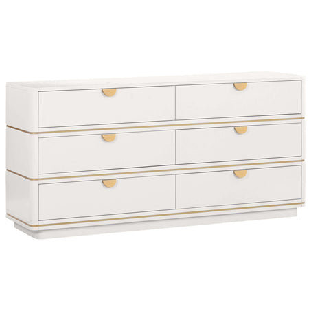 Julieta 6 Drawer Dresser, Cream