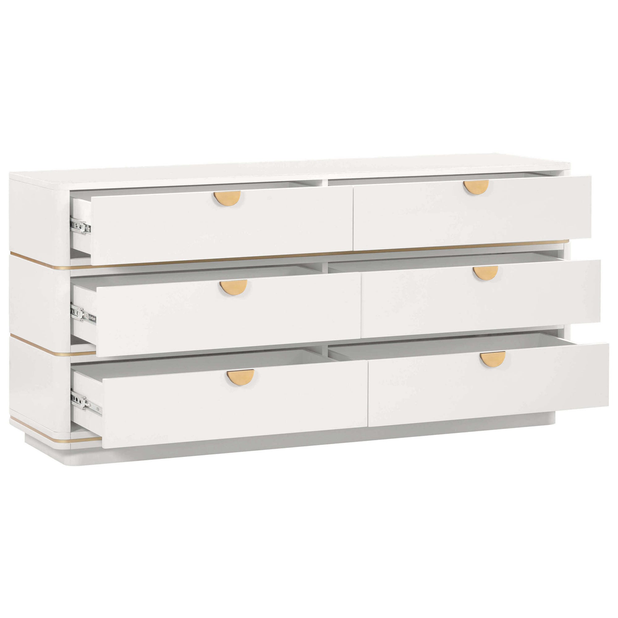 Julieta 6 Drawer Dresser, Cream High Fashion Home Julieta 6 Drawer Dresser, Cream High Fashion Home