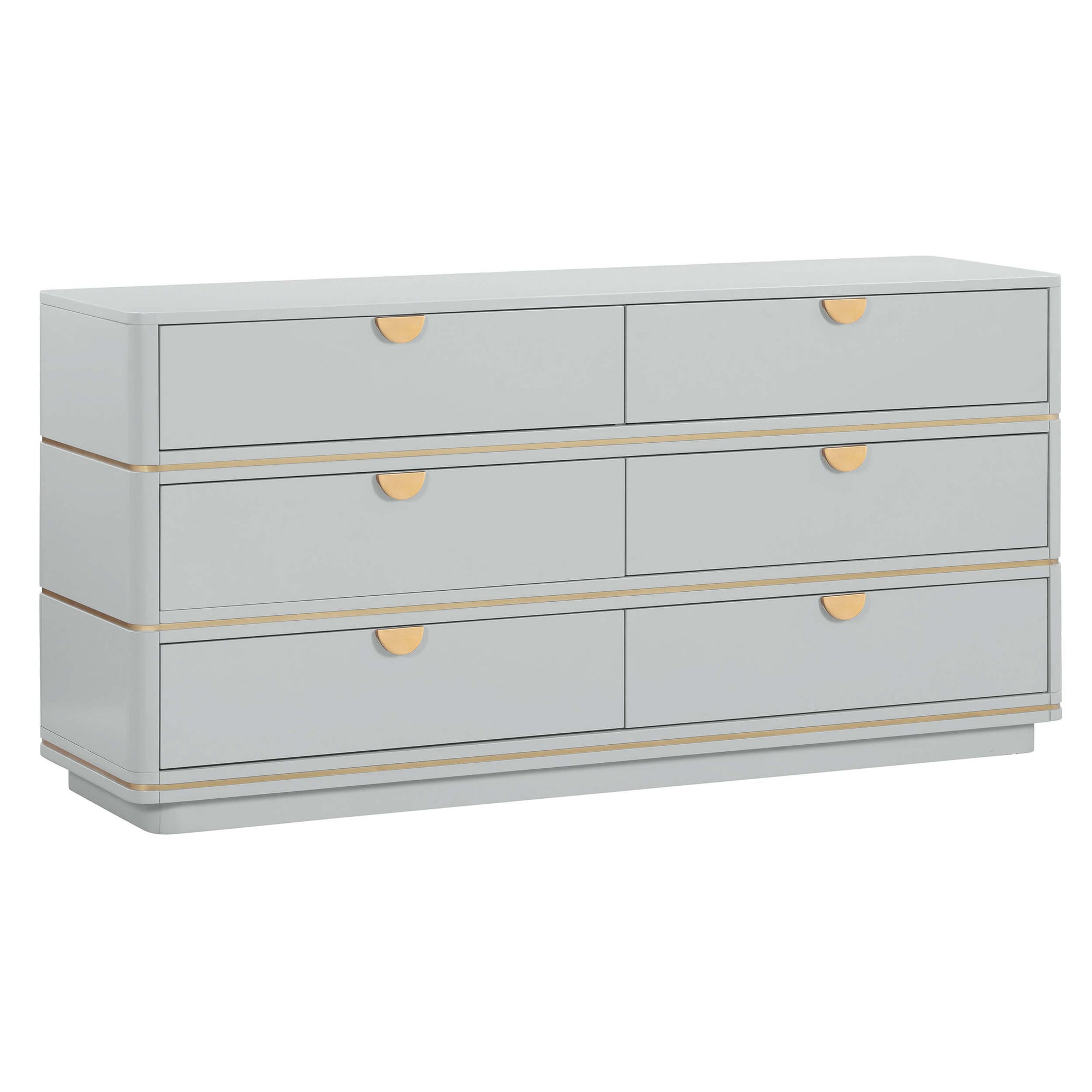 Julieta 6 Drawer Dresser, Grey High Fashion Home Julieta 6 Drawer Dresser, Grey High Fashion Home
