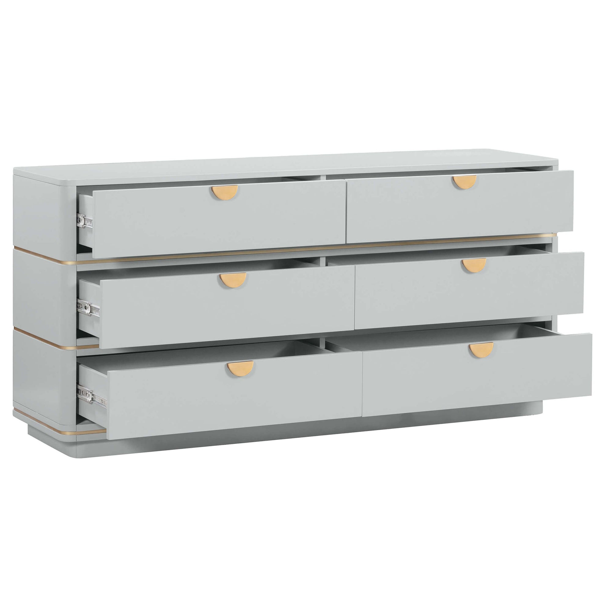 Julieta 6 Drawer Dresser, Grey High Fashion Home Julieta 6 Drawer Dresser, Grey High Fashion Home